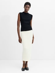 French Connection Black Jilene Draw String Detail Knit Top - Image 4 of 6
