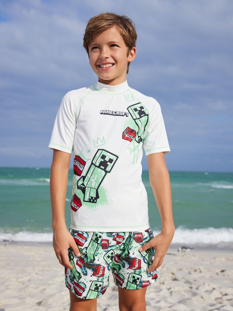 Minecraft Green Rash Vest (3-16yrs) - Image 1 of 7