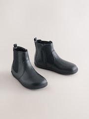 Black Leather Barefoot Chelsea Boots - Image 1 of 7