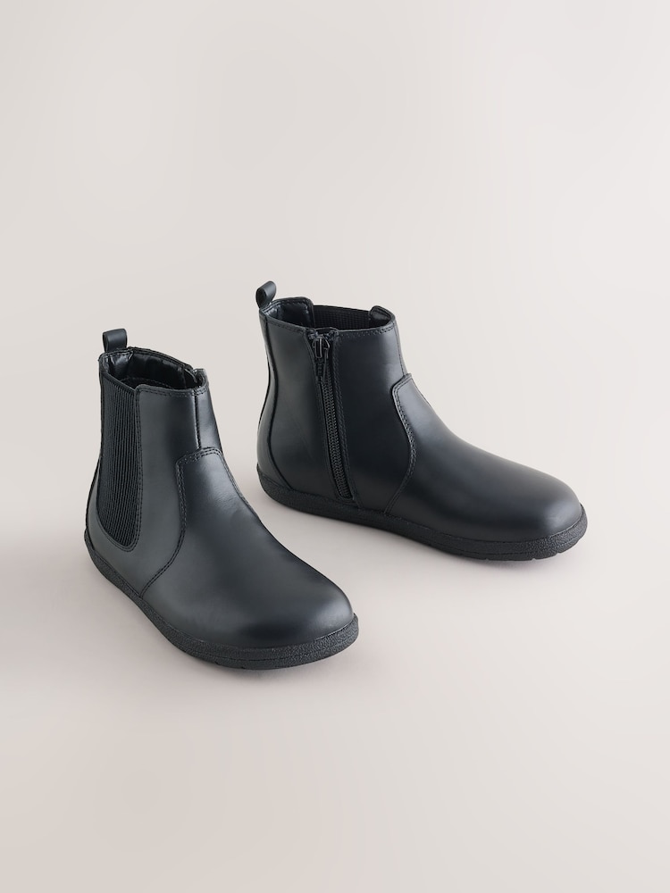 Black Leather Barefoot Chelsea Boots - Image 1 of 7 Black Leather Barefoot Chelsea Boots - Image 1 of 7
