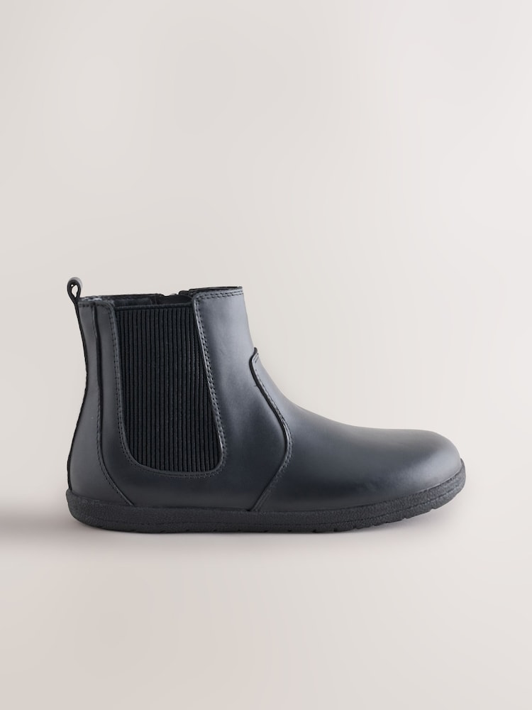 Black Leather Barefoot Chelsea Boots - Image 2 of 7 Black Leather Barefoot Chelsea Boots - Image 2 of 7