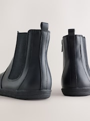 Black Leather Barefoot Chelsea Boots - Image 4 of 7