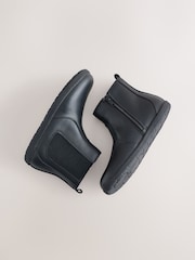 Black Leather Barefoot Chelsea Boots - Image 5 of 7