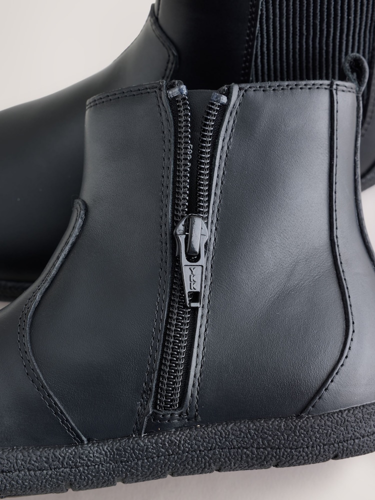 Black Leather Barefoot Chelsea Boots - Image 7 of 7 Black Leather Barefoot Chelsea Boots - Image 7 of 7