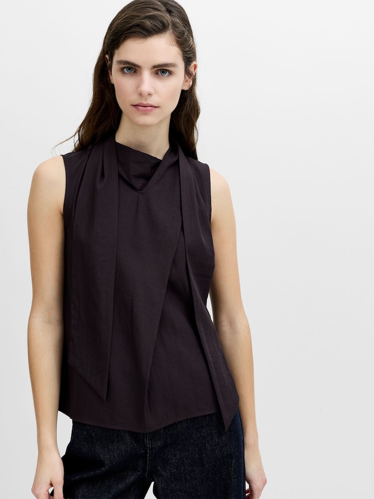 French Connection Brown Leela Scarf Top - Image 2 of 10 French Connection Brown Leela Scarf Top - Image 2 of 10