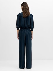French Connection Blue Erma Pinstripe Wide Leg Trousers - Image 8 of 9