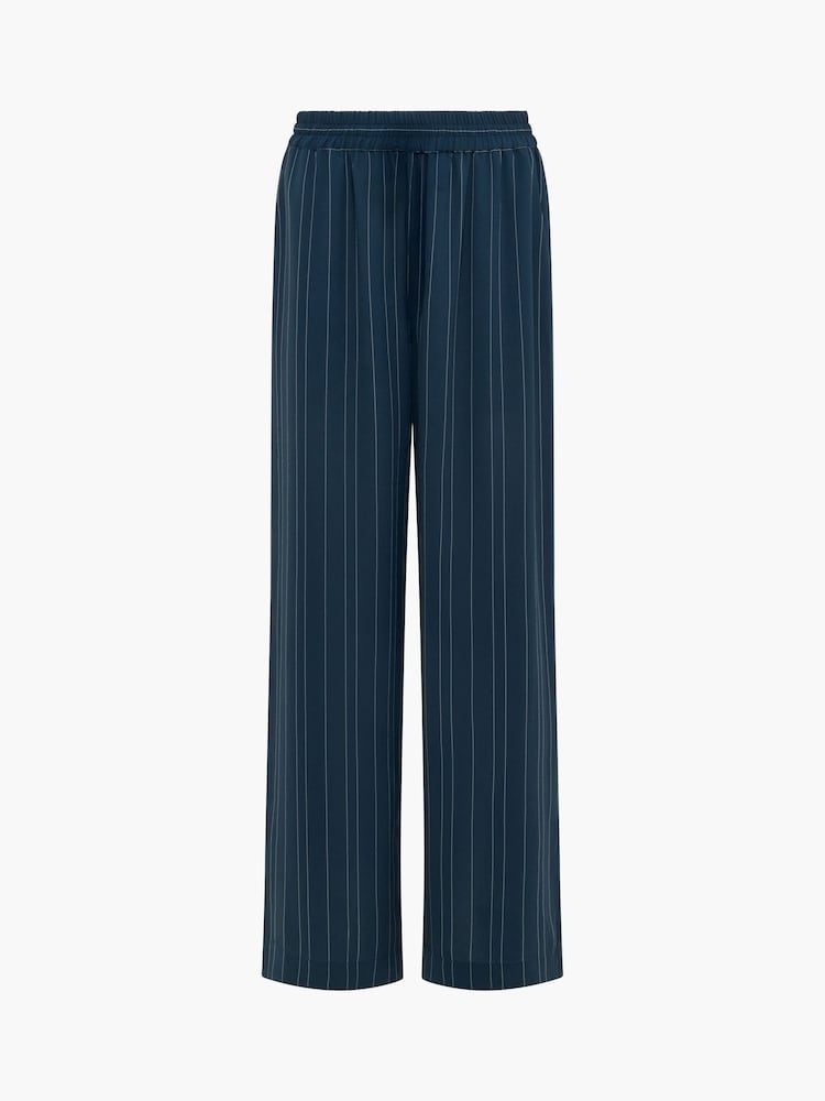 French Connection Blue Erma Pinstripe Wide Leg Trousers - Image 9 of 9 French Connection Blue Erma Pinstripe Wide Leg Trousers - Image 9 of 9