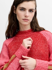 French Connection Red Kessy Tri Colour Raglan Jumper - Image 2 of 5