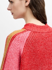 French Connection Red Kessy Tri Colour Raglan Jumper - Image 3 of 5