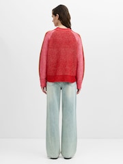 French Connection Red Kessy Tri Colour Raglan Jumper - Image 4 of 5
