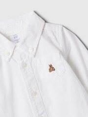 Gap White Brannan Bear Oxford Long Sleeve Bodysuit (Newborn-24mths) - Image 3 of 3