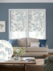 Laura Ashley Newport Blue Wisteria Made to Measure 100% Cotton Roman Blinds - Image 1 of 6