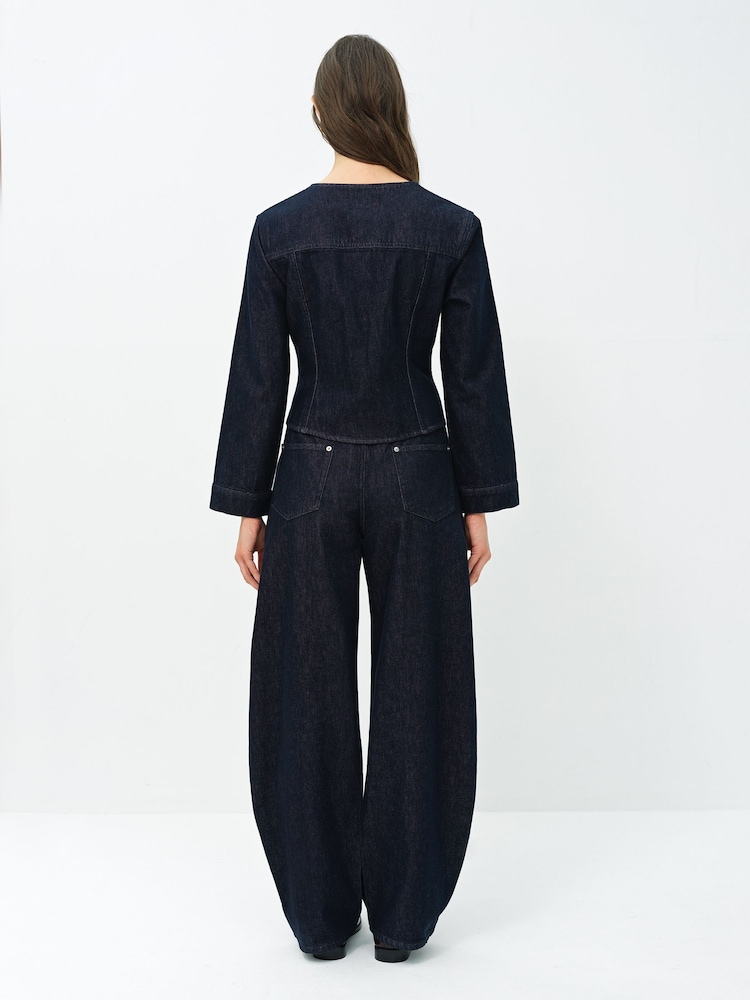 French Connection Blue Misa Relaxed Curved Leg Jeans - Image 2 of 10 French Connection Blue Misa Relaxed Curved Leg Jeans - Image 2 of 10