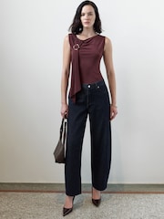 French Connection Blue Misa Relaxed Curved Leg Jeans - Image 4 of 10