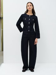 French Connection Blue Misa Relaxed Curved Leg Jeans - Image 8 of 10