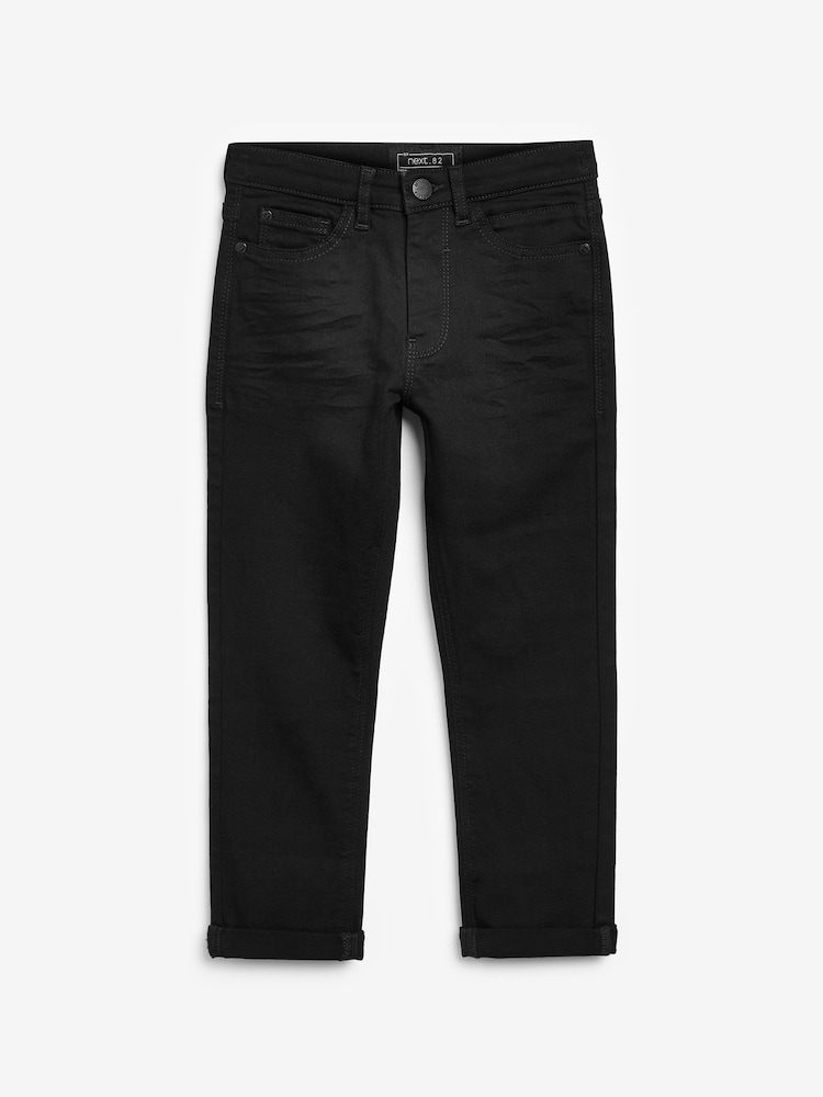 Black Denim Regular Fit Mega Stretch Adjustable Waist Jeans (3-16yrs) - Image 4 of 6
