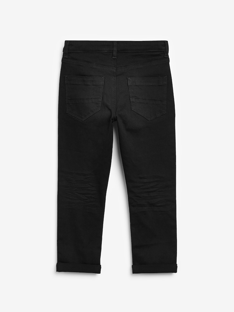 Black Denim Regular Fit Mega Stretch Adjustable Waist Jeans (3-16yrs) - Image 5 of 6