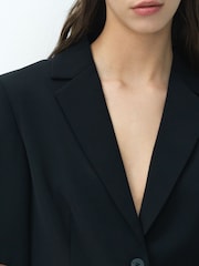French Connection Black Vinnie Suiting Short Sleeve Blazer - Image 2 of 6