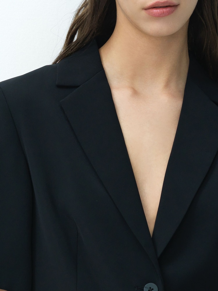 French Connection Black Vinnie Suiting Short Sleeve Blazer - Image 2 of 6