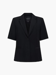 French Connection Black Vinnie Suiting Short Sleeve Blazer - Image 6 of 6