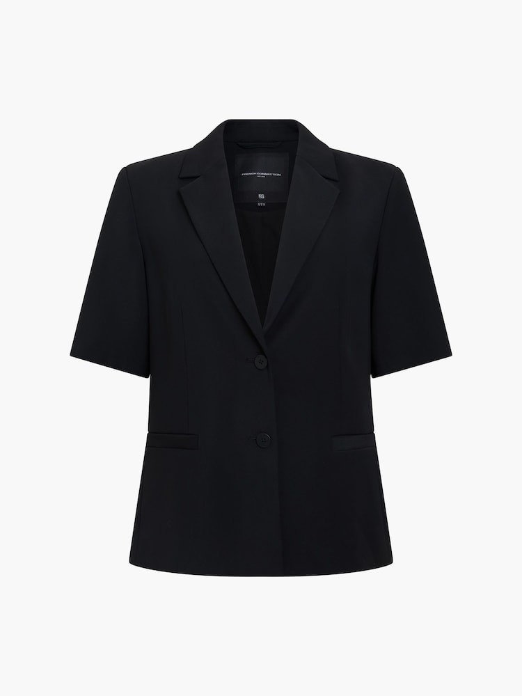 French Connection Black Vinnie Suiting Short Sleeve Blazer - Image 6 of 6