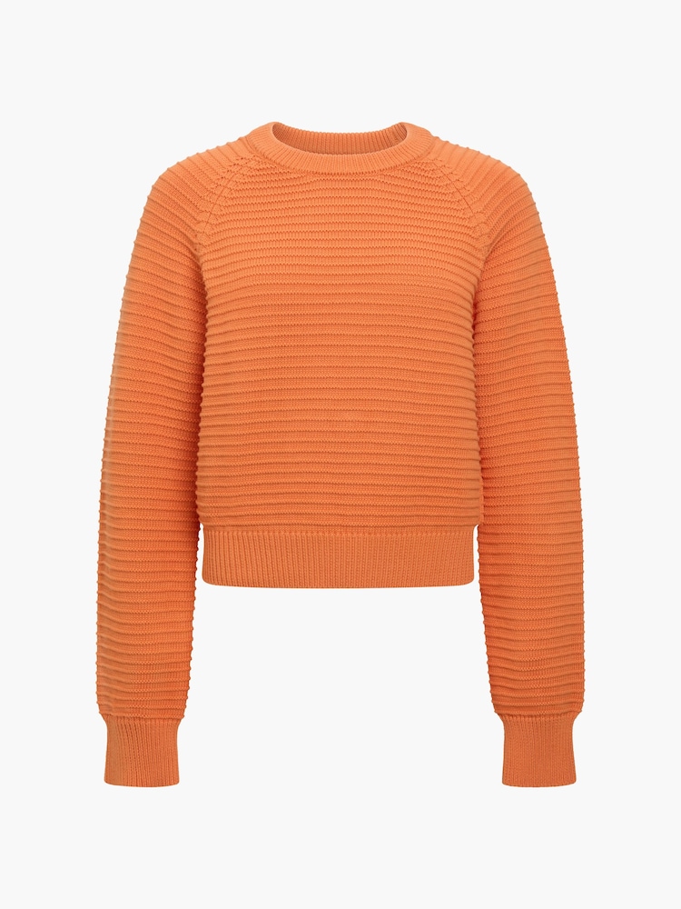 French Connection Orange Lilly Mozart Short Sleeve Crew Neck Jumper - Image 5 of 5 French Connection Orange Lilly Mozart Short Sleeve Crew Neck Jumper - Image 5 of 5