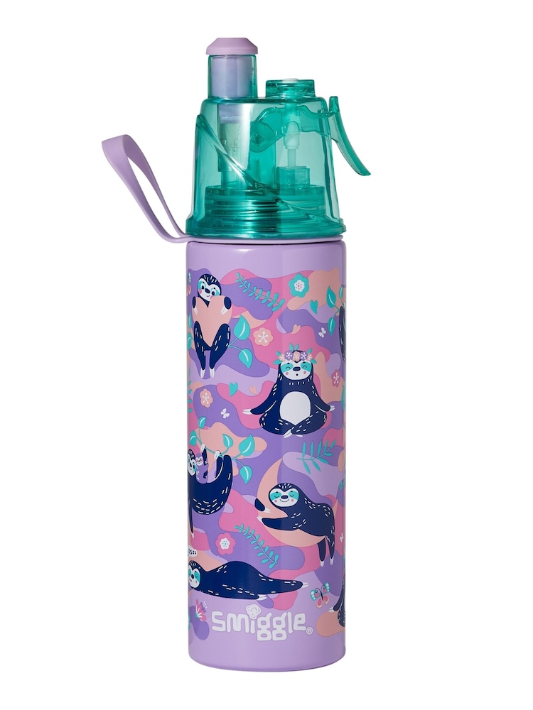 Smiggle Purple Loopy Spritz Insulated Stainless Steel Drink Bottle 500ml - Image 1 of 1