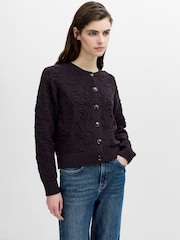 French Connection Brown Varli Floral Drawing Cardigan - Image 2 of 6