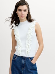 French Connection Lia Mari в’язаний топ з рюшами - Image 3 of 6