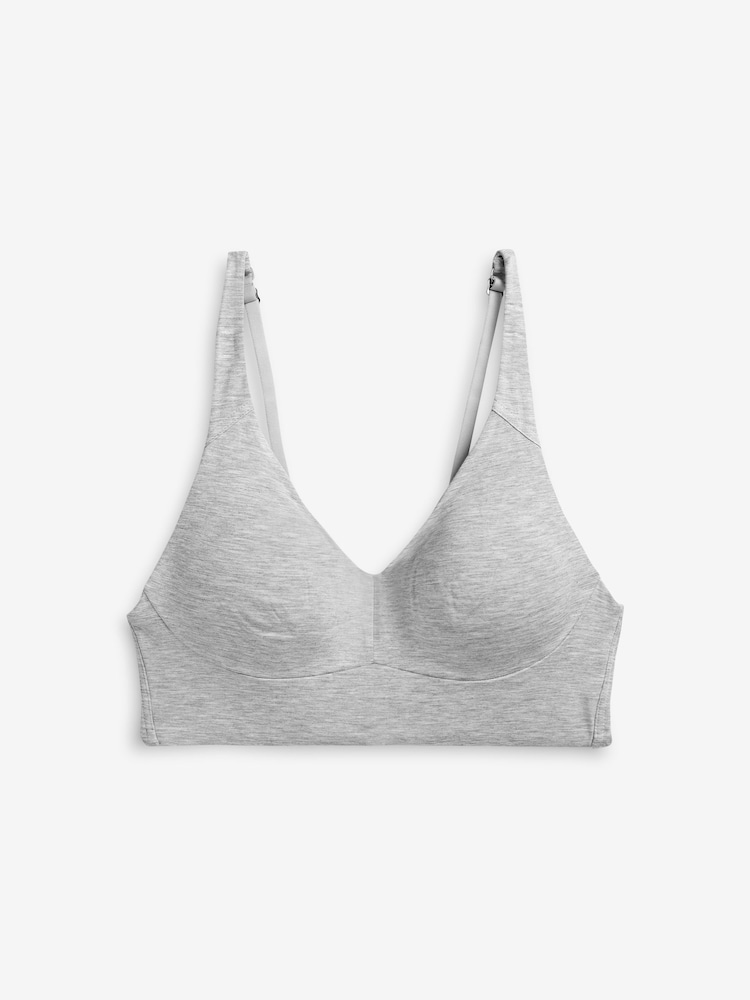 Grey Marl Pad Non Wire A-E Ultimate Comfort Non Wire Longline Bra - Image 7 of 7