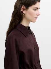 French Connection Brown Laney Suedette Blouson Short Coat - Image 2 of 6