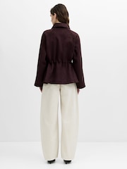 French Connection Brown Laney Suedette Blouson Short Coat - Image 5 of 6
