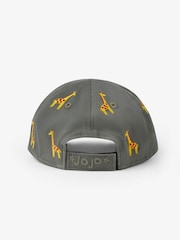 JoJo Maman Bébé Khaki Boys' Giraffe Embroidered Baseball Cap - Image 3 of 3