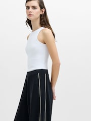 French Connection Wren Side Stripe Pleated Wide Leg Joggers - Larawan 2 ng 6