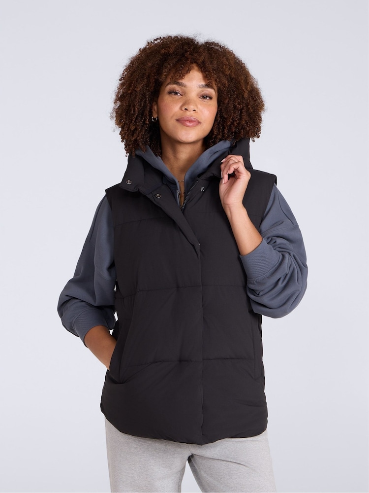Animal Black Oslo Padded Gilet With Hood - Image 1 of 5 Animal Black Oslo Padded Gilet With Hood - Image 1 of 5