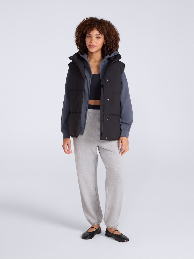 Animal Black Oslo Padded Gilet With Hood - Image 2 of 5 Animal Black Oslo Padded Gilet With Hood - Image 2 of 5
