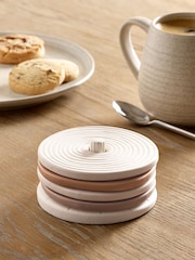Set of 4 Natural Sculptural Ceramic Coasters - Image 3 of 5