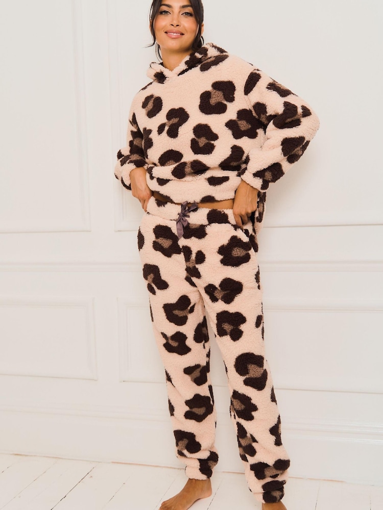 Jim Jam the Label Animal Fleece Twosie Brown Pyjama Set - Image 1 of 5