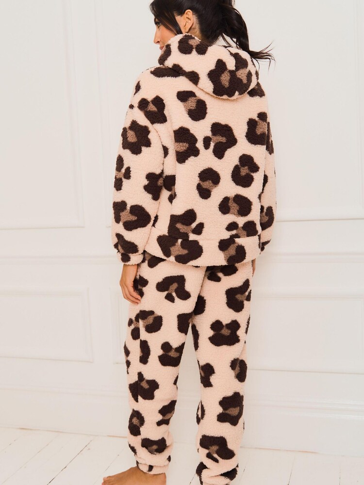 Jim Jam the Label Animal Fleece Twosie Brown Pyjama Set - Image 2 of 5
