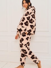 Jim Jam the Label Animal Fleece Twosie Brown Pyjama Set - Image 3 of 5