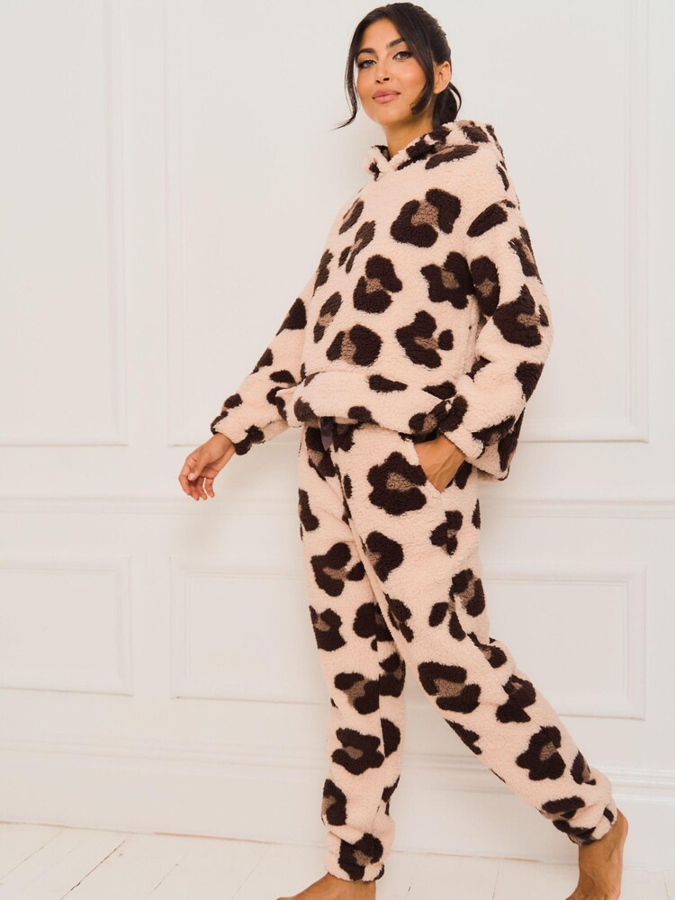 Jim Jam the Label Animal Fleece Twosie Brown Pyjama Set - Image 5 of 5