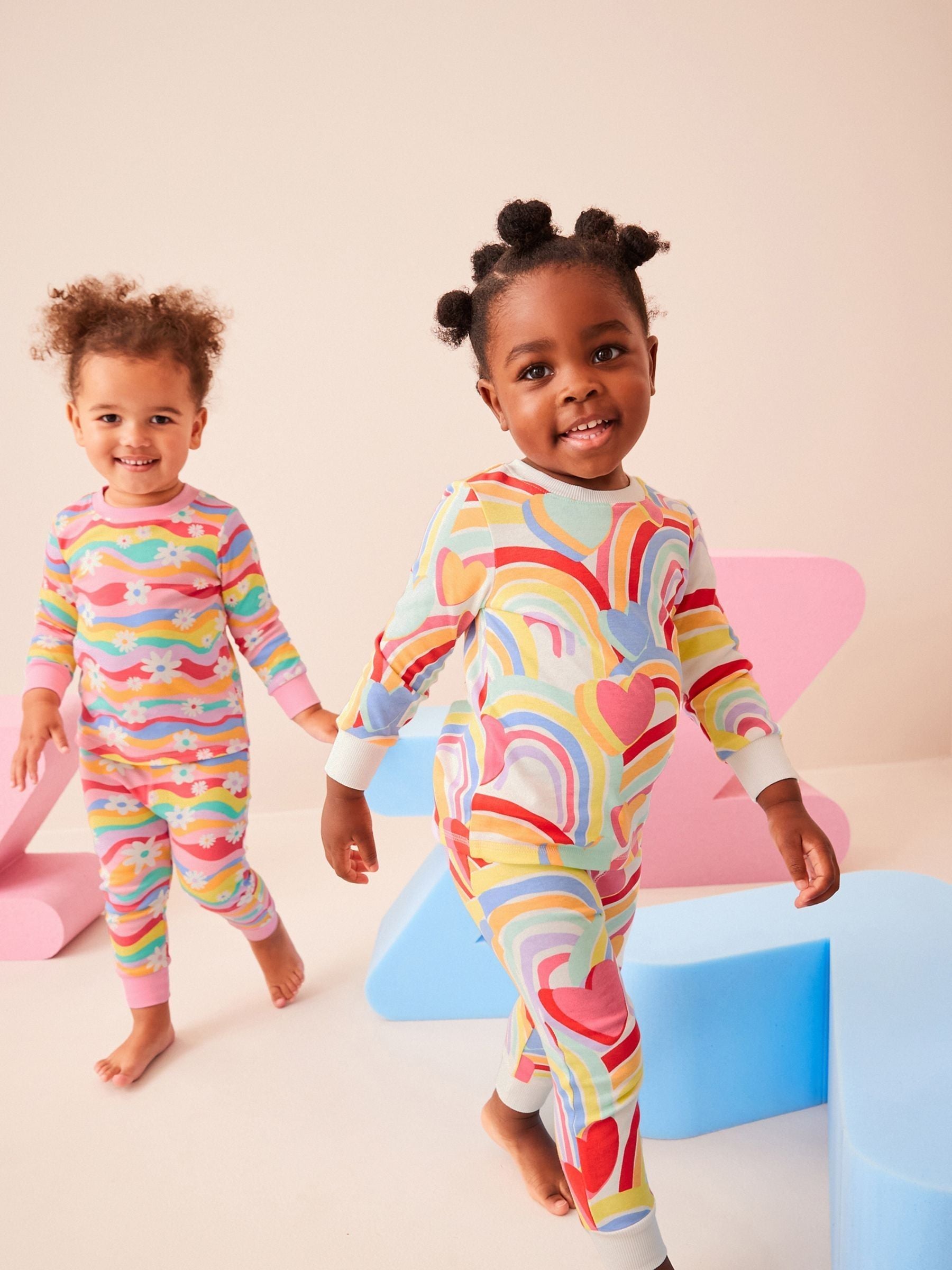Buy Rainbow 2 Pack Printed Long Sleeve Pyjamas 9mths 8yrs from Next Luxembourg