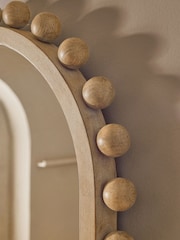 Light Natural Wood Bobbin Full Length Wall Mirror - Image 3 of 7