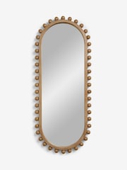 Light Natural Wood Bobbin Full Length Wall Mirror - Image 4 of 7