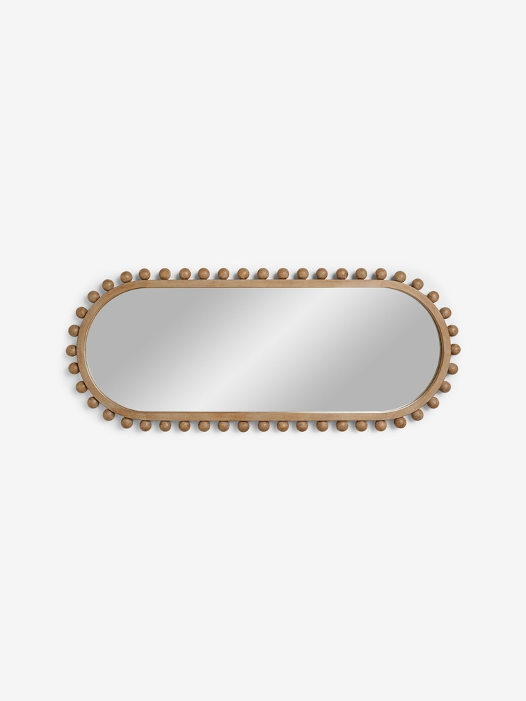 Light Natural Wood Bobbin Full Length Wall Mirror - Image 5 of 5