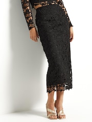 Black Lace Co-Ord Midi Skirt - Image 2 of 6
