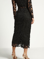 Black Lace Co-Ord Midi Skirt - Image 3 of 6