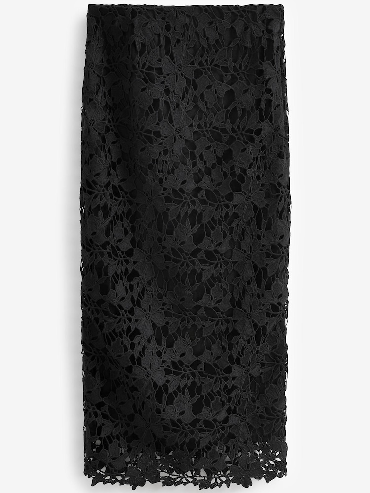 Black Lace Co-Ord Midi Skirt - Image 5 of 6