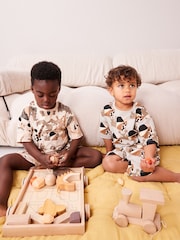 Black/Ecru Animal Short Sleeve 3 Pack Pyjama Set (9mths-12yrs) - Image 3 of 5