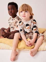Black/Ecru Animal Short Sleeve 3 Pack Pyjama Set (9mths-12yrs) - Image 5 of 5